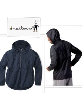 Men's Med Merino Wool Sport weatherproof Outdoor Ultralite Anorak Jacket 1/2 Zip